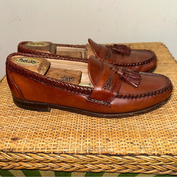 Allen Edmonds Shoes Men’s SZ 11.5 Maxfield Tassel Loafers Slip On Leather Brown - Picture 2 of 13